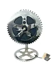 Resource Revival Bicycle Sprocket Chrome Wall Clock Quartz Movement