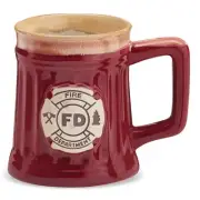 Hand-Painted Fire Department Porcelain Mug
