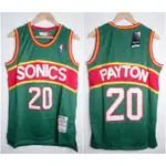 MERAH HIJAU NBA CLASSIC HWC SONICS 籃球球衣 20 GARY PAYTON 綠色紅色