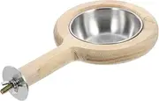 Bird Perch Bird Cage Drinking Glasses Parrot Food Dispenser Bird Feeding Cup Bird Food Feeder Parrot Food Organizer Bird Food Bowl Bird Bowls for Cage Wooden Snack Box to Feed