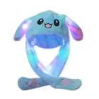 Glowing Bunny Ear Cap Cute Plush Rabbit Hat Moving Ears With Colorful LED Light