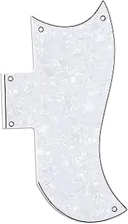 Musiclily Pro 5-Hole Small Half Face Guitar Pickguard for G style American SG, 4Ply White Pearl