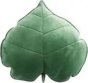 3D Leaf Throw Pillow, Decorative Plant Pillow, Soft Plush Leaf Shaped Cushion, Novelty Plush Backrest Pillow, Comfortable Plant Sleeping Cushion for Bedroom Sofa Couch Living Room 19.7x19.7in (Green)