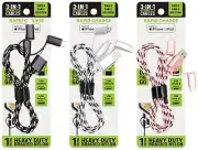Quick Charging Cable Type C Lightning Micro USB Charger Cord 1M Braided 3 in 1