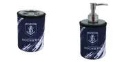Fremantle Dockers AFL Bathroom Set Soap Dispenser And Toothbrush Holder