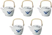 Set of 5 Manryo M10 Earthenware, 6.7 x 5.9 inches (17 x 15 cm), 2,000 cc, Arita Ware Pot, Setomonohonpo