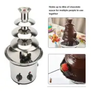 4 Tier Electric Chocolate Fondue Fountain Machine For Parties Stainless Steel Qu