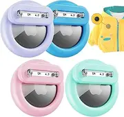 Apple Airtag Holder for Kids, Air Tags-4 Pack Apple Kids Hidden Case, Airtag Tracker Holder with Safety Pins for Children Travel, Hidden Inside Clothes, Shoe, Backpack(Pink+Purple+Green+SkyBlue)