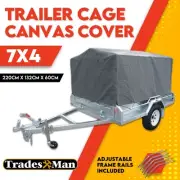 7X4 BOX TRAILER CAGE CANVAS COVER TARP (600mm) Heavy Duty suits all 7x4's 2FOOT