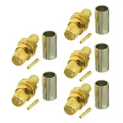 100pcs SMA Female Jack bulkhead Crimp LMR195 RG58 RG142 RG400 cable RF connector