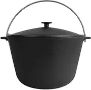 4BIG.fun Kazan 6 L Cast Iron with Handle and Cast Iron Lid Swivel Pot Camping Pot Goulash Kettle Cast Iron Kettle Tatarskij Kazan Casserole Asia Wok Lid Outdoor BBQ Camping Storage Pot