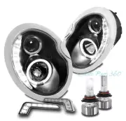 For 02-06 Mini Cooper Halo Projector Black Headlights Lamp w/Bumper DRL+LED Bulb (for: Mini)