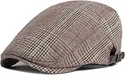[Generic] Men's Beret Hat Hat Men's Spring and Autumn Classic Plaid Beret Male Retro Literary Duck Tongue Cap Female Forward Cap