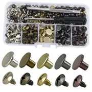 125 Sets Mixed Colors Round Flat Head Chicago Screws for Leather Chicago
