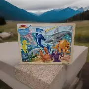Melissa & Doug Fresh Start Fish Of The Sea Wooden Jigsaw 24 Pc Puzzle ages 3+