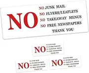 CANIGHT 4pcs No Junk Mail Stickers PVC Adhesive Door Mailbox Decals for Accurate Mail Prevent Misplacement Easy to Use for Home Office
