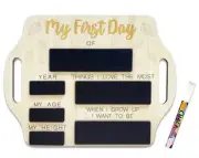 Back to School Chalk Board Wooden First Day School Chalkboard Signs with Chal...