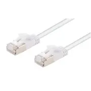 Dynamix PLSSW-C6A-1 Cat6A RJ45 Patch Lead - 1m - White S/FTP - Shielded - 10G - 34AWG - Ultra-Slim - Gold Plated - PoE 802.3af/at [PLSSW-C6A-1]