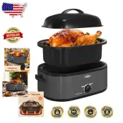 Quick-Cook 20 Quart Roaster Oven with Anti-Scaled Features for Easy Meal Prep