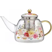 NEW Ashdene Springtime Soiree Infuser Glass Teapot