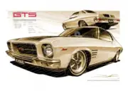 1971 HOLDEN HQ MONARO SEPIA TONE A1 STRETCHED CANVAS (HL16)