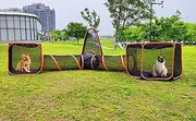Portable Cat Playpen Outdoor Enclosures -4 in 1 Folding Play Tent Tunnel Cube Compound Pet House for Cat Puppy Dog Rabbit