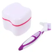 Retainer Case with Brush Portable Retainer Cleaner Plastic Leakproof Retainer