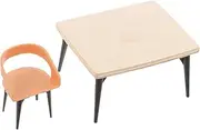 Totority Miniature Doll House Furniture Set 1:12 Scale Dining Table Chair Wooden Boys and Girls' Playroom Dec