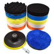 12Pcs 5inch Foam Buffing Polishing Pads Kit, with Coral Fleece Pad, Backing P...