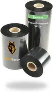 24 Rolls Wolfbarco 4.33" x1476' Black Standard Wax Thermal Transfer Ribbon ZT200