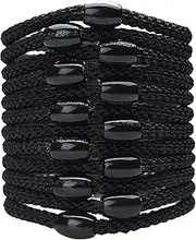 L. Erickson Grab & Go Ponytail Holder, Black, Set of Twelve - Exceptionally Secure with Gentle Hold
