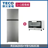 在飛比找momo購物網優惠-【TECO 東元】334L一級能效變頻雙門冰箱+12L電烤箱