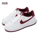 NIKE 休閒鞋 AIR FORCE 1 GS 大童 女鞋 白 紅 皮革 AF1 經典 運動鞋 FV5948-105