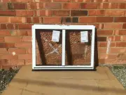 600h x 850w SLIDING Window Aluminum BATHROOM GLASS TEXTURA® WHITE BRAND NEW