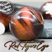 Red Tiger's Eye Crystal Gem Sphere Smooth Pocket Worry Stone Crystal Ball Heal