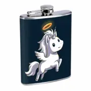 Unicorn Angel Em1 Flask 8oz Stainless Steel Hip Drinking Whiskey