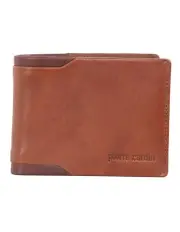 [PIERRE CARDIN] Leather Bi-Fold Wallet in Cognac