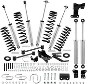 4" Suspension Lift Kit Compatible for Jeep Wrangler JK Unlimited 4WD 2007-2018 and Dual Steering Stabilizer Shock Absorber