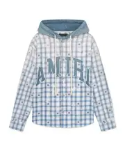 logo-patch shirt M/L blue