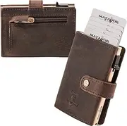 [Matador] Slim Wallet Miami - Leather Credit Card Holder with Pop-Up Card Holder - with RFID Protection & Coin Compartment - Mini Wallet - Small Wallet Men with Gift Box