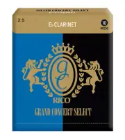 Rico Grand Concert Select Eb Clarinet Reeds, Strength 2.5, 10-pack