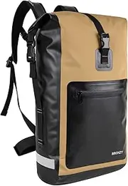 BRONZY Waterproof Backpack Dry Bag 30L Roll Top Closure with Front Zippered Pocket Heavy Duty Breathable