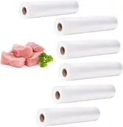 Monehet Vacuum Food Sealer Roll Bags Vacuum Seal Bags,Commercial Grade Storage Sealer Rolls, for Meal Prep, BPA Free, Food Saver, Compatible with Most Vac Machines (6 rolls (28cm*50m))