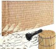 Natural Bamboo Fencing Rolls, Privacy Fencing Screen, Pool Plant Fence, Sun Shade, Waterproof, Breathable, for Garden Backyard Balcony, 2ft 3ft 4ft 5ft 6ft High Fence Rolls(1.5 * 2m(4.9 * 6.6ft))