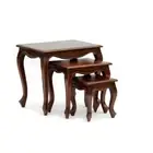 STEWART SOLID MAHOGANY 3-PIECE NESTED TABLE SET MAHOGANY COLOUR