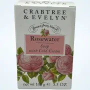 Crabtree & Evelyn Rosewater Soap with Cold Cream 3.5 Oz. for Dry Skin