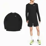 【NIKE 耐吉】長袖 ELEMENT 黑 銀 拇指孔 男款 吸濕 快乾 上衣 運動 跑步 反光 小勾(DD4755-010)