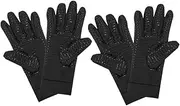 [Toyvian] 2 Pair Copper Fiber Non Slip Full Finger Gloves for Outdoor Workouts Durable Compression Cycling Gloves for Fitness Activities Comfortable Breathable Design