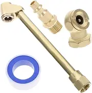 Abaodam 1Set Heavy Duty Brass Air Chuck Kit Inflator Hose Adapter for Air Compressor Tire Inflator Attachment with Dual Head Design Durable Quick Connect Fitting for Commercial