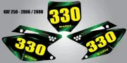 Custom Number Plate graphics for KXF 250 2006- 2008 stickers / decals